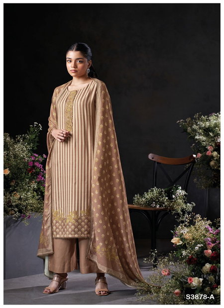 Nirelle 3878 By Ganga Wool Pashmina Dress Material Wholesale Shop In Surat